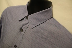 Mens Hugo Boss L/S Button Front Light Blue Plaid Sz M 100% Cotton - Picture 1 of 4