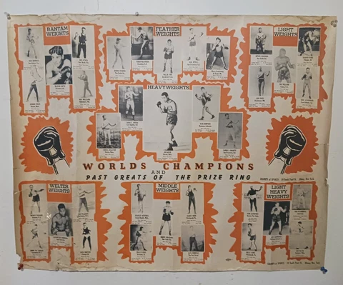 Vintage 1947 Boxing World Champions And Past Greats Of The Prize Ring Poster Cover