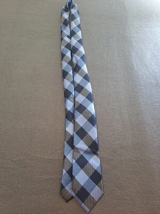 Bespoke Blue Plaid 100% Polyester Men’s Neck Tie 58" Long X 3" Wide - Picture 1 of 5