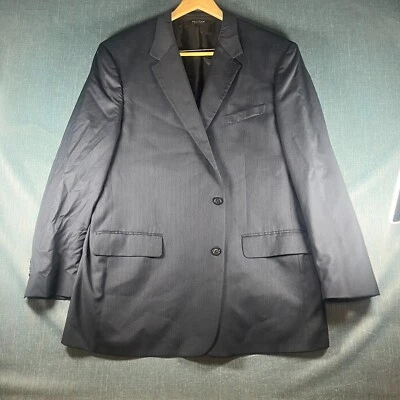 Jos. A. Bank Womens 2 Pcs Pant Suit Size 50L Gray Stripe Oxford Single Breasted - Image 1 of 4