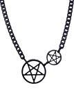 RESTYLE DOUBLE PENTACLE CHAIN BLACK GOTHIC OCCULT NEW