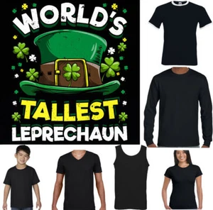 CAMISETA DEL DÍA DE SAN PATRICIO El Leprechaun Paddys irlandés más alto del mundo Tee Top - Imagen 1 de 17