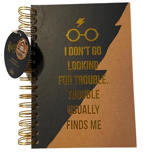 Geek Gear Wizarding I Don't Go Looking For Trouble Normally Finds Me Notebook Neu mit Etikett - Bild 1 von 4