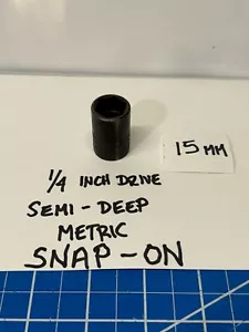 SNAP-ON TOOL 1/4" DRIVE 15MM SEMI-DEEP 6 POINT IMPACT SOCKET METRIC USA IMTMMS15 - Picture 1 of 7