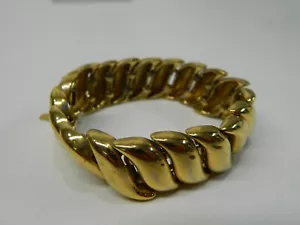 Vintage Signed MONET Chunky Gold Tone Link Bracelet - Picture 1 of 4