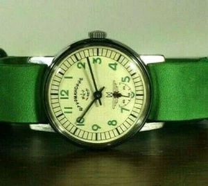 Pobeda ZIM Laco Pilot watch 33 mm vintage soviet mechanical mens wrist USSR - Picture 1 of 12
