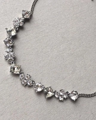 Givenchy silver tone stone collar necklace NWT - Image 1 of 4