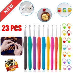 Crochet Hooks Set Clover Amour Steel Pastel 23 Pcs Ergonomic Easy Grip Bright - Picture 1 of 8