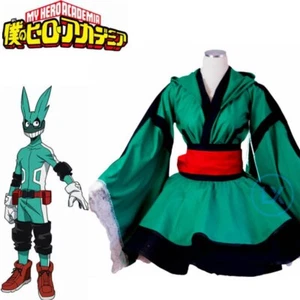 Anime My Hero Academia Cosplay Midoriya Izuku Deku Battle Lolita Kimono Costume - Picture 1 of 7