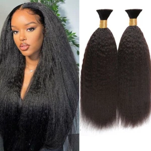 Kinky Straight Braiding Bulk Hair Brazilian Human Hair No Weft Extensions 100g - Afbeelding 1 van 9