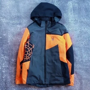 Kids SPYDER Neon Orange Winter Jacket Challenger Boys 2021 - Picture 1 of 11