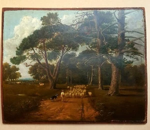James PEEL interest ANTIQUE ORIGINAL OIL PAINTING SHEPHERD SHEEP COWS CATTLE - Picture 1 of 12