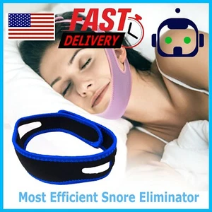 Anti Snore Chin Strap Stop Snoring Sleep Apnea Belt Jaw Support solution Safety - Picture 1 of 8