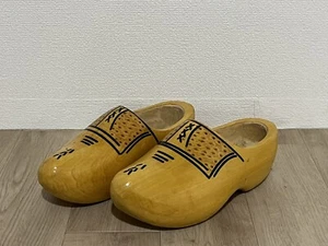 Dutch Wooden Shoes Clogs Hand Carved Hand Holland Vintage 33/34 22c/m From Japan - Picture 1 of 12