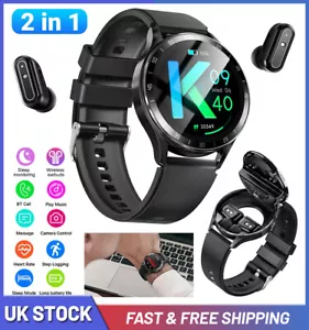 Smart Watch with Earbuds 2 in 1 Smartwatch Wireless Headset For iOS Android UK - Zdjęcie 1 z 27