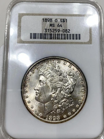 1898-O $1 NGC MS-64 Old Fatty Holder Morgan Silver Dollar Cover