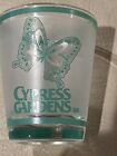 Cypress Gardens Souvenir Shot Glass- Butterly Design, Frosted Glass , NWOT