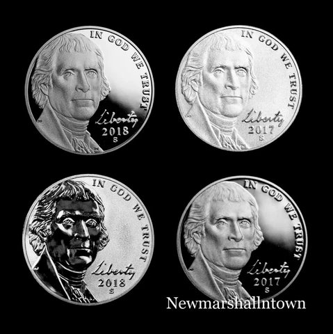 2017 2018 S Jefferson Reverse Proof, Proofs, BU Enhanced from Mint Proof Set Cover