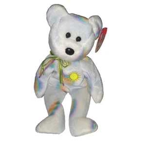 Ty Beanie Cherry Bear 1996 - Multicolor Rainbows 8" Plush - Picture 1 of 8