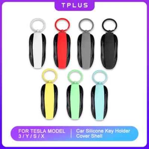 1pc Car Key Fob Chain Ring Cover Case Protector For Tesla Model 3 S X Y Silicone - Picture 1 of 6