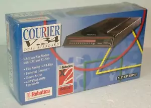 Modem esterno vintage US Robotics Courier V34 doppio standard - Nuovo e in scatola - Foto 1 di 2