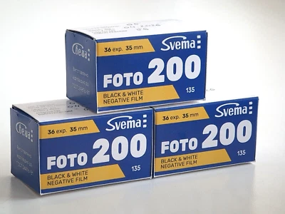 3x Svema FOTO-200 135/35mm 36exp. ISO 200 B&W Camera Negative Film - Image 1 of 4