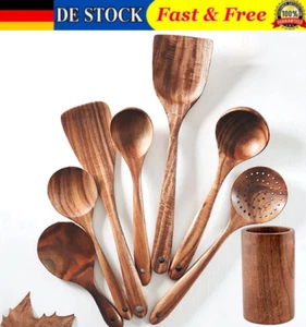 7/8tlg Holz Kochlöffelset Küchenhelfer Set Küchenutensilien Küchenbesteck - Bild 1 von 17