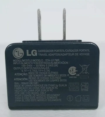Cargador adaptador de viaje de CA de pared USB LG STA-U17WR genuino OEM Foto 1 de 4