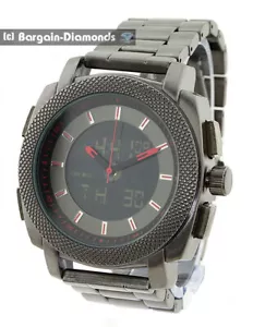Herren Big Gunmetal Clubbing Business Analog-Digital Uhr Rotguss 7,5" Armband - Bild 1 von 9