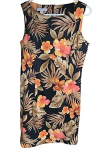 Dress Barn Shift Dress Sundress Tropical Stretch Knee Length Sz 12 - Picture 1 of 10
