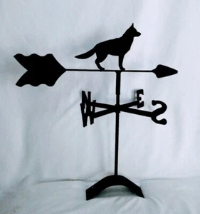 german shepherd full roof mount weathervane black wrought iron look made in usa - Picture 1 of 1