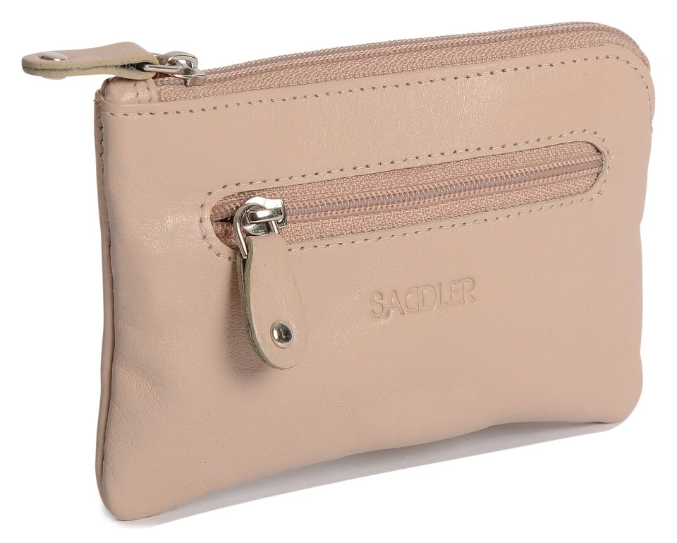 Monedero SADDLER "ELLIE" de cuero real con cremallera superior para mujer | Taupe Foto 1 de 4