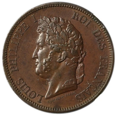 French Colonies 10 Centimes 1839-A Louis Philippe I NGC MS62BN Paris Mint - Image 1 of 3