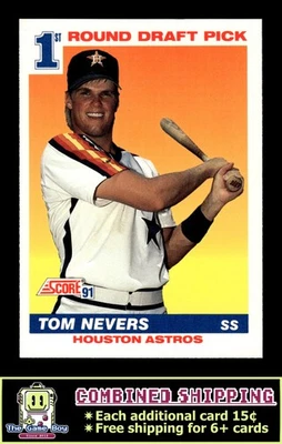 1991 Score #387 Tom Nevers Houston Astros RC - Image 1 of 2
