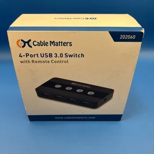 Cable Matters 4 Port USB 3.0 Switch Hub USB Sharing Switch - Afbeelding 1 van 8
