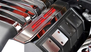 Cubiertas de riel de combustible rojo brillante "SS" 2 piezas para Chevy Camaro SS 10-15 2 puertas/conv. - Imagen 1 de 2