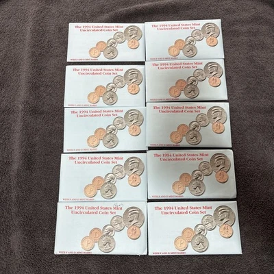 1994 Uncirculated Coin Set U.S Mint Original Government Lot Of 10 - Image 1 of 4