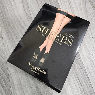 Medias transparentes Honey Birdette negras/desnudas Stay Ups talla M Foto 1 de 4