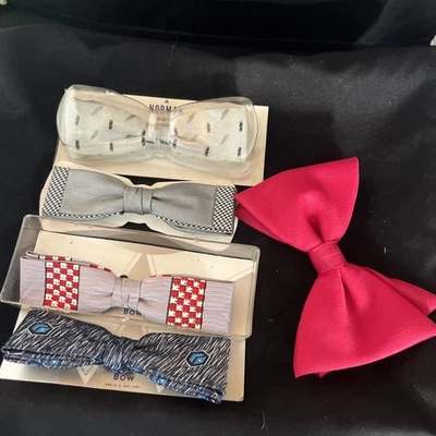 Винтажный лот из пяти галстуков-бабочек - 3 Shur-On, 1 Norman, 1 Royal -clip Ons - Изображение 1 из 4
