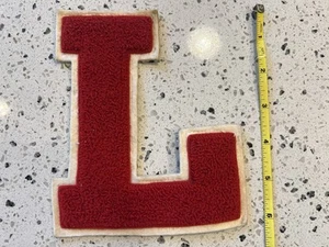 Vintage Letterman chenille Patch Letter L Red White - Picture 1 of 3