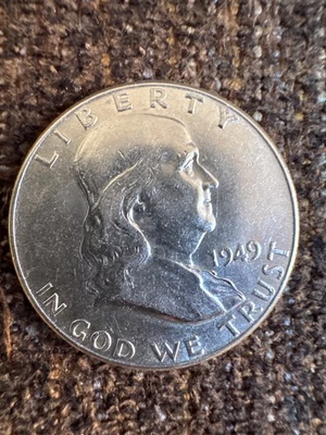 1949 Franklin half dollar FB, beautiful coin - Image 1 of 2