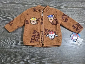 PAW Patrol Brown Fleece Zip Jacket Infant 12M TEAM PAW Chase Rubble NWT - Picture 1 of 6