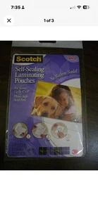 Scotch Self-Sealing Laminating Pouches, Glossy Finish, 4 3/8 x 6 3/8 Inches, 5 P - Picture 1 of 4