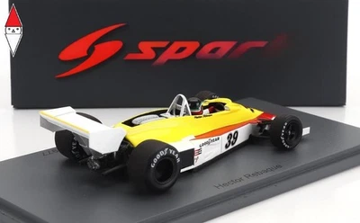 1/43 SPARK HESKETH F1  308E N 39 PRACTICE BELGIUM GP 1977 H.REBAQUE YELLOW WHITE - Immagine 1 di 2