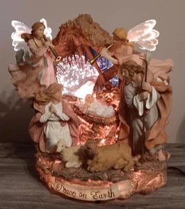 Christmas Fiber Optic Holy Family Nativity Display Choir of Angel Peace on Earth - Picture 1 of 15