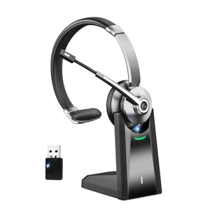 Bluetooth Wireless Headset with Mic for Work, Wireless Headphones with Mic No... - Photo 1 sur 7