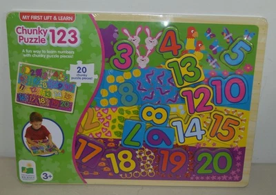 My First Lift and Learn Chunky Puzzle 123 Stem NEW Sealed - Image 1 of 2
