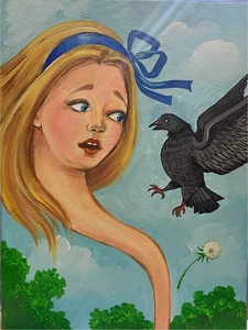 IMPRESIÓN EN MINIATURA CASA DE MUÑECAS 1,5x2 de pintura ryta escala 1:12 alicia en el país de las maravillas - Imagen 1 de 1