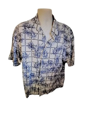 Campamento 100% Seda Geoffrey Beene Para Hombre Grande Estampado Palma Hawaiana T32 Foto 1 de 4