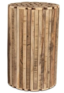 575197 Pedestal Decorativo Redondo 25x40cm Fabricado en Madera Natural - Imagen 1 de 1